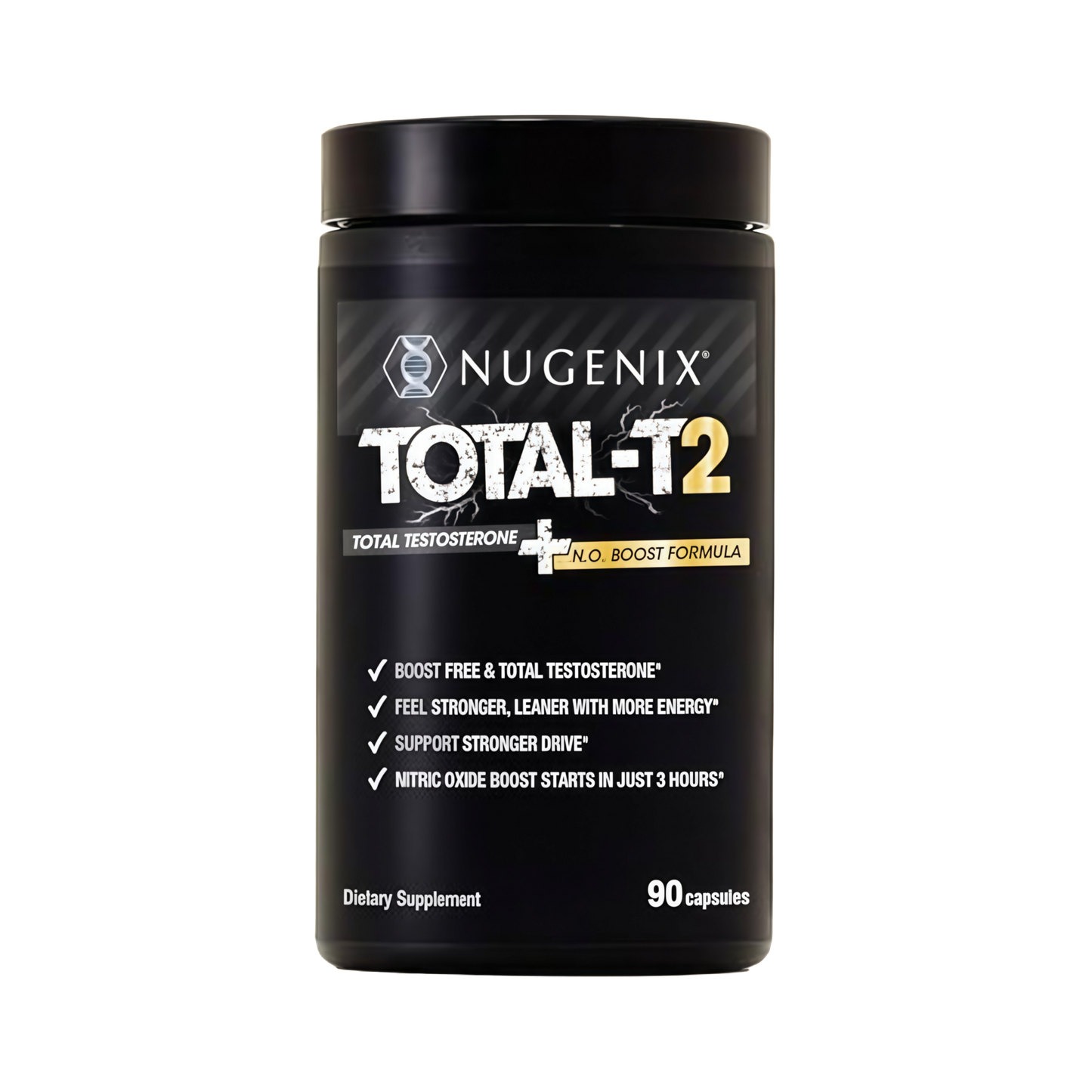 Nugenix Total-T2 - Testosterone Booster and Nitric Oxide Booster for Men, Tesnor, S7, ElevATP, Tongkat, Citrulline, Nitric Oxide and Testosterone Supplement for Men (90 Count)