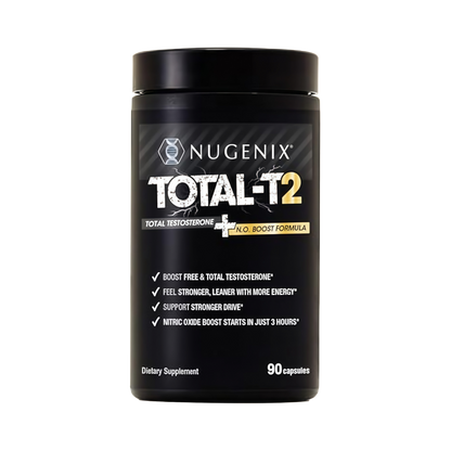 Nugenix Total-T2 - Testosterone Booster and Nitric Oxide Booster for Men, Tesnor, S7, ElevATP, Tongkat, Citrulline, Nitric Oxide and Testosterone Supplement for Men (90 Count)
